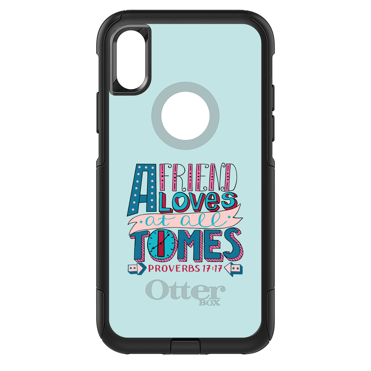 OtterBox Commuter for Apple iPhone (Pick Model) Proverbs 17:17 Clock Friend Love - Picture 7 of 23