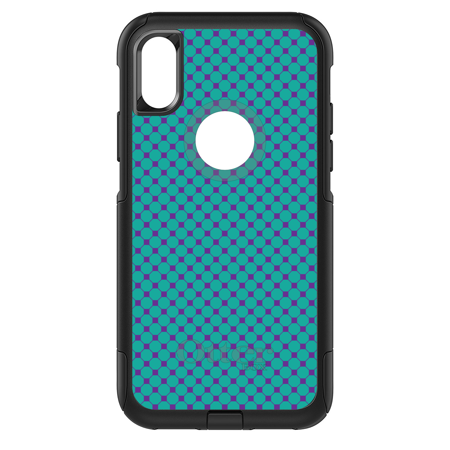 OtterBox Commuter für Apple iPhone (Modell auswählen) türkis lila Karomuster - Bild 8 von 24