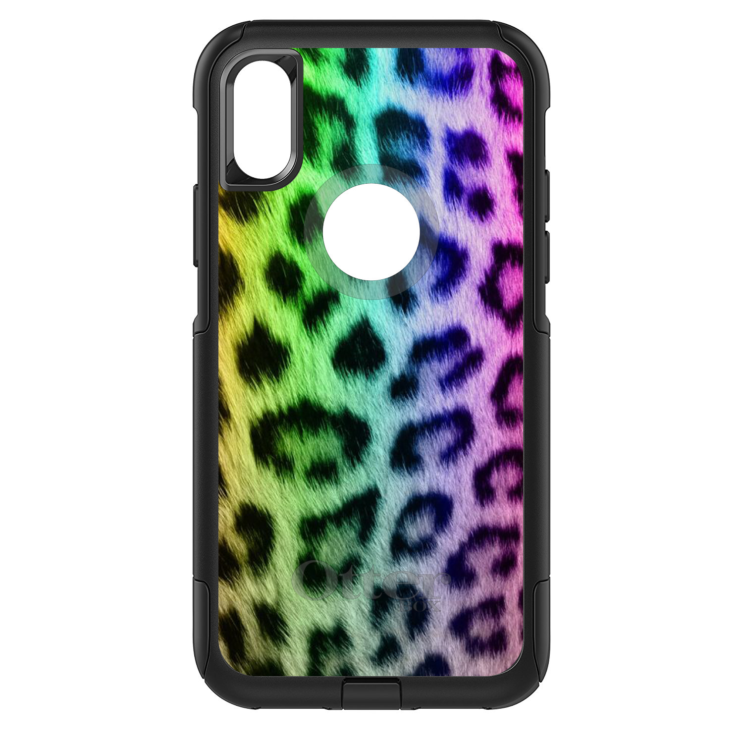 OtterBox Commuter für Apple iPhone (Modell auswählen) Regenbogen Leopard Gepard Fell Druck - Bild 7 von 23