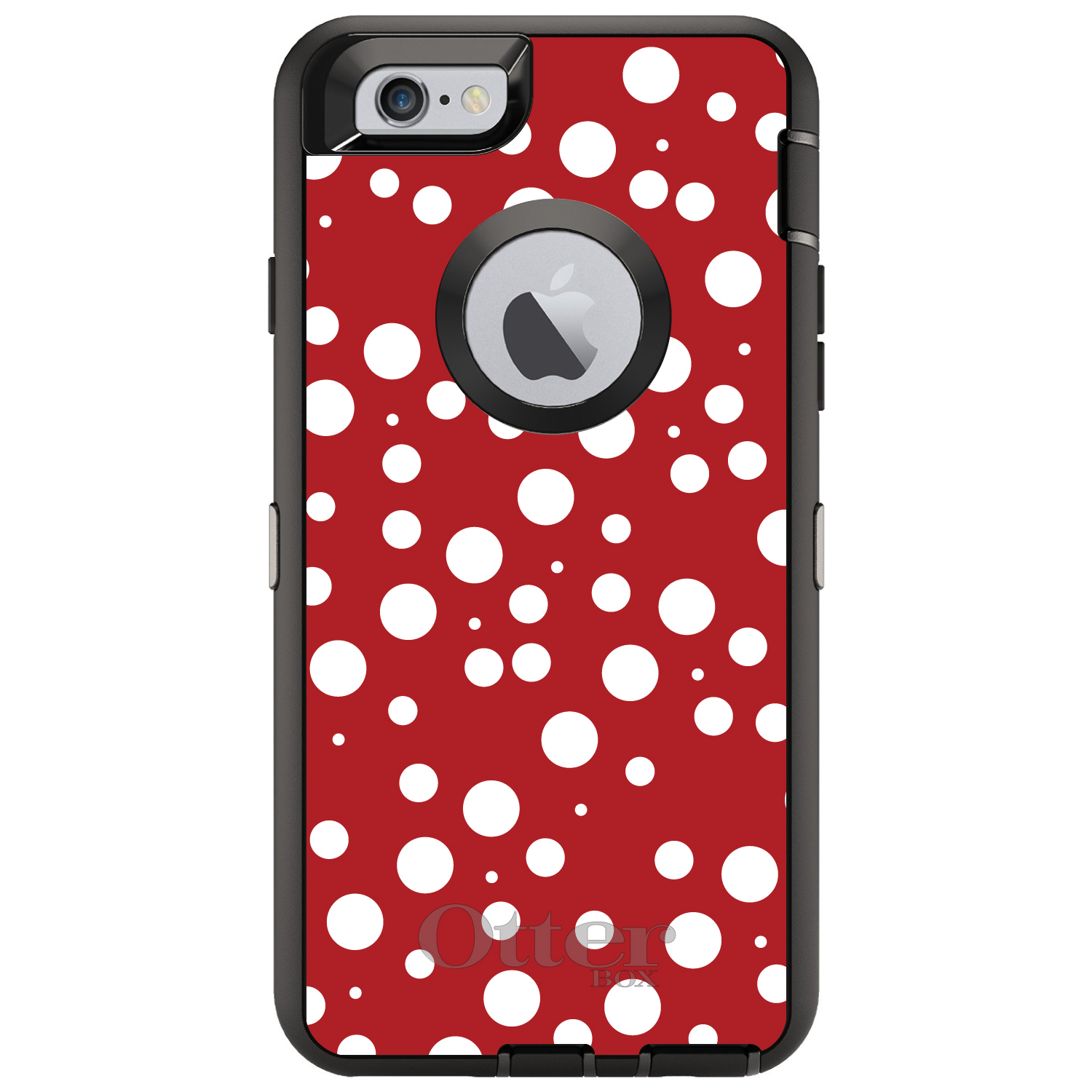 OtterBox Defender for iPhone / Samsung Galaxy – Red White Bubbles Polka Dots