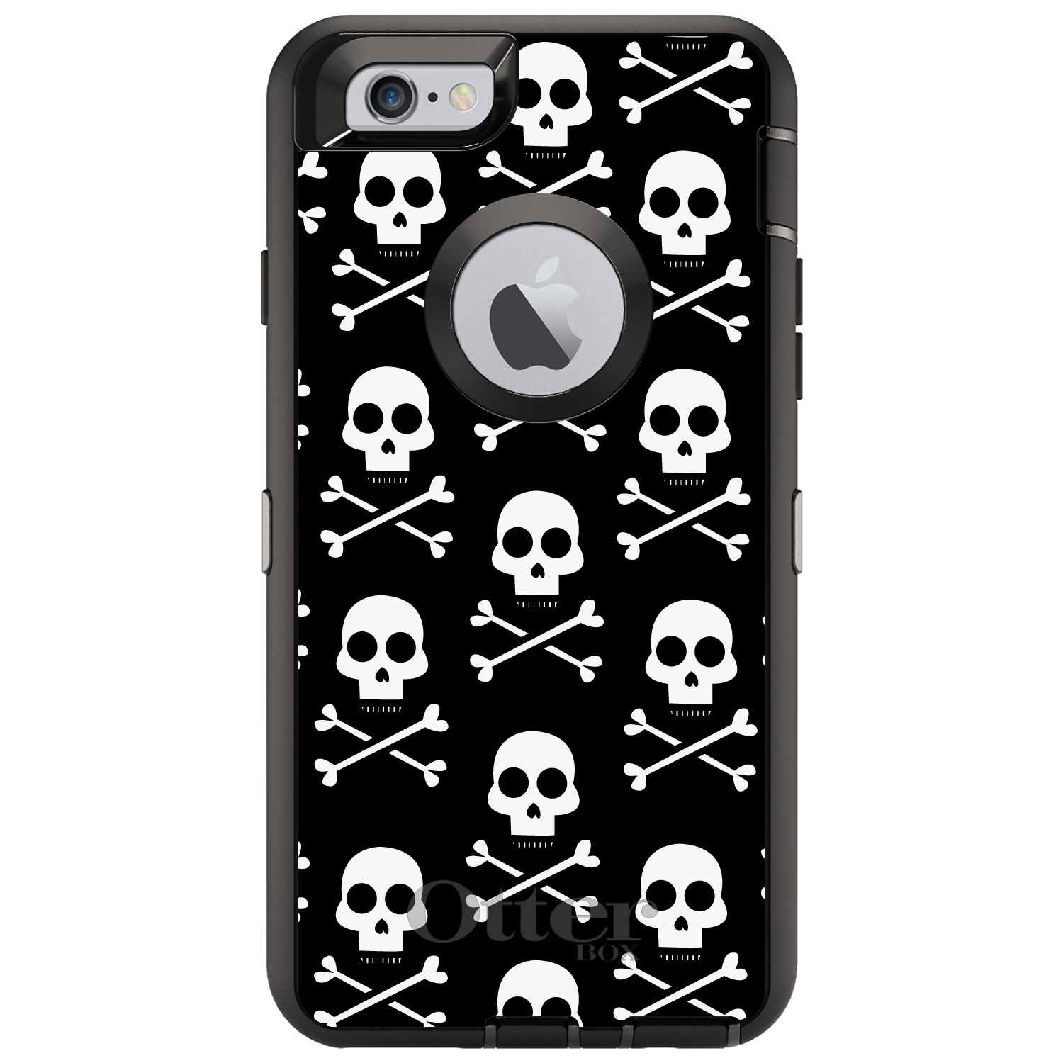 OtterBox Defender para iPhone / Samsung Galaxy - Patrón de calaveras blanco negro - Imagen 2 de 40