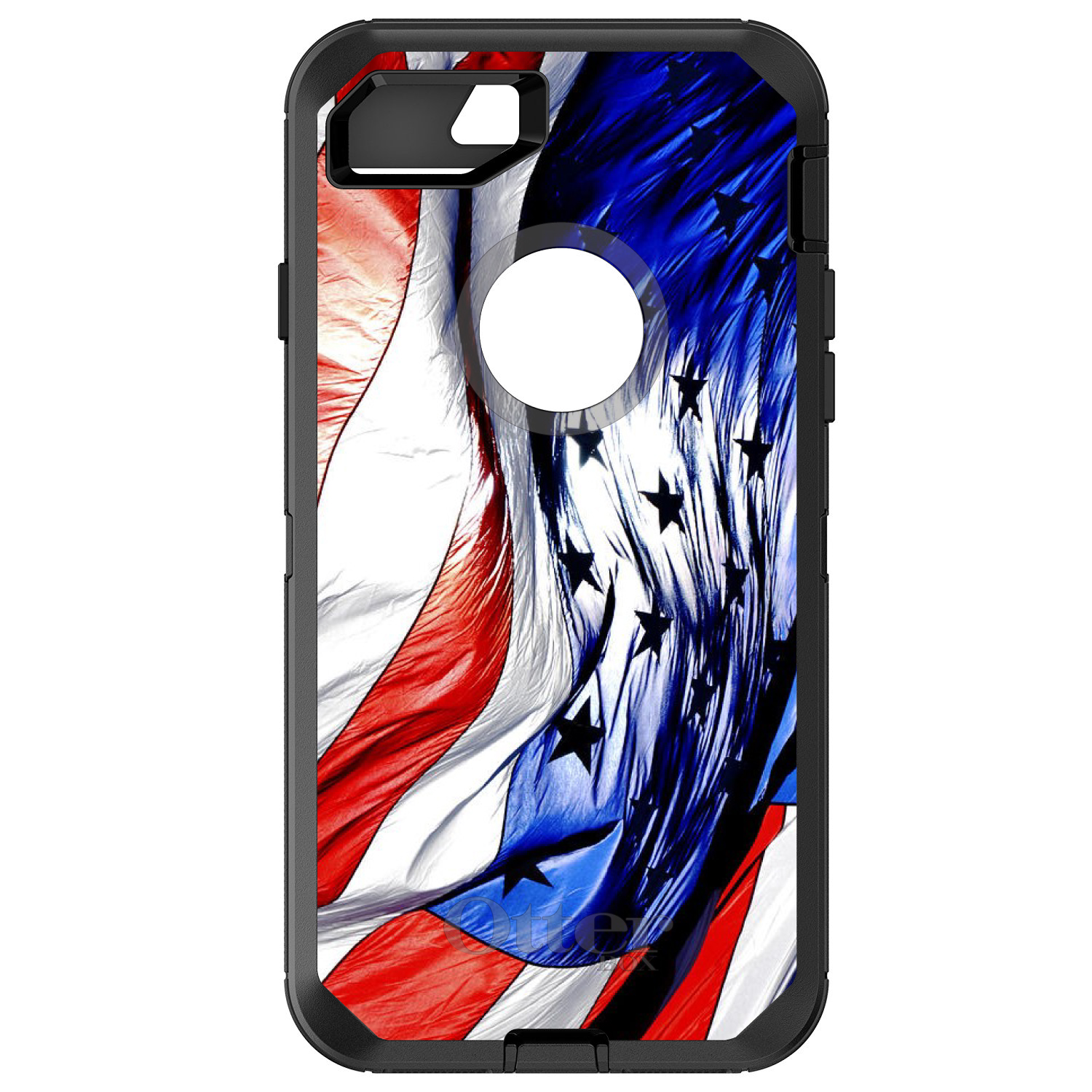 OtterBox Defender for iPhone Samsung Galaxy Red White Blue USA Flag  Waving
