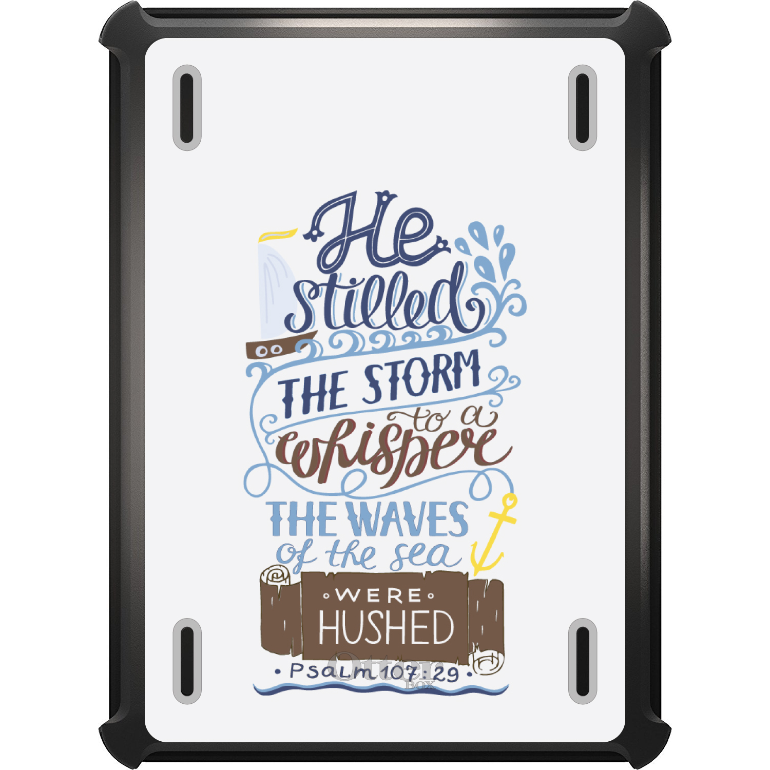 thumbnail 10 - OtterBox Defender for iPad Pro / Air / Mini - Psalm 107:29 - Stilled the Storm