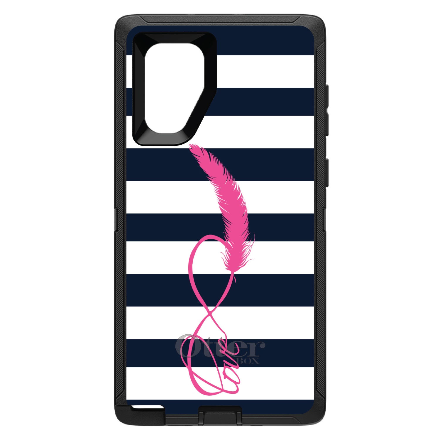 OtterBox Defender para Galaxy Note (Elige Modelo) Azul Marino Blanco Rayas Rosa Amor - Imagen 8 de 11