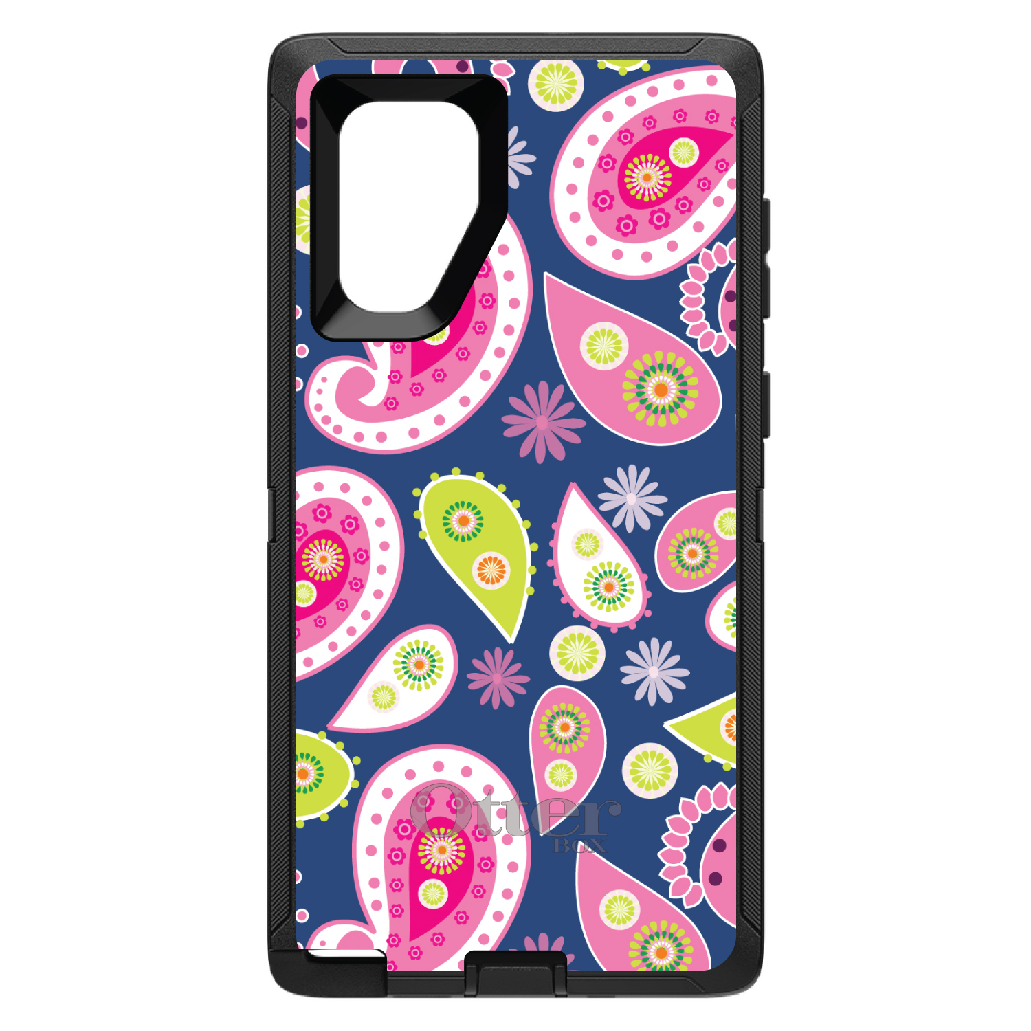 OtterBox Defender for Galaxy Note (Choose Model) Pink Green Navy Paisley - Picture 8 of 11