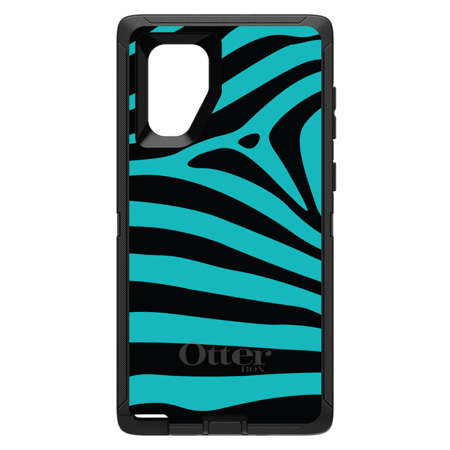 OtterBox Defender for Galaxy Note (Choose Model) Teal Black Zebra Stripes - Picture 9 of 11