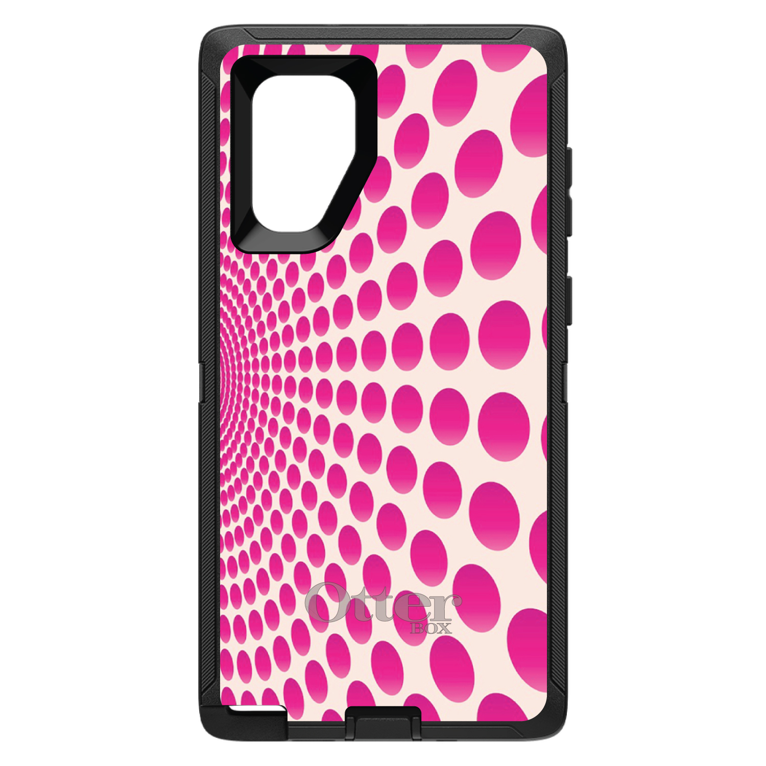 OtterBox Defender for Galaxy Note (Choose Model) Hot Pink Polka Dots Swirl - Picture 9 of 11
