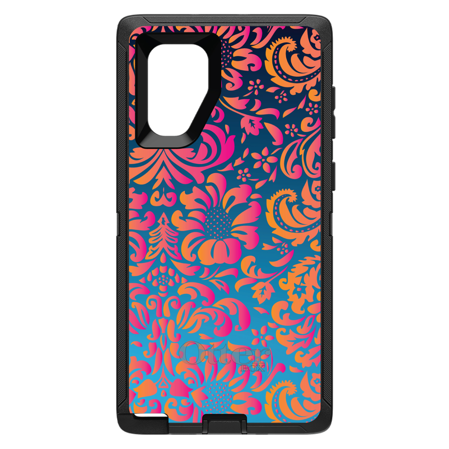 OtterBox Defender para Galaxy Note (Elige Modelo) Rosa Naranja Azul Flor Floral - Imagen 9 de 11