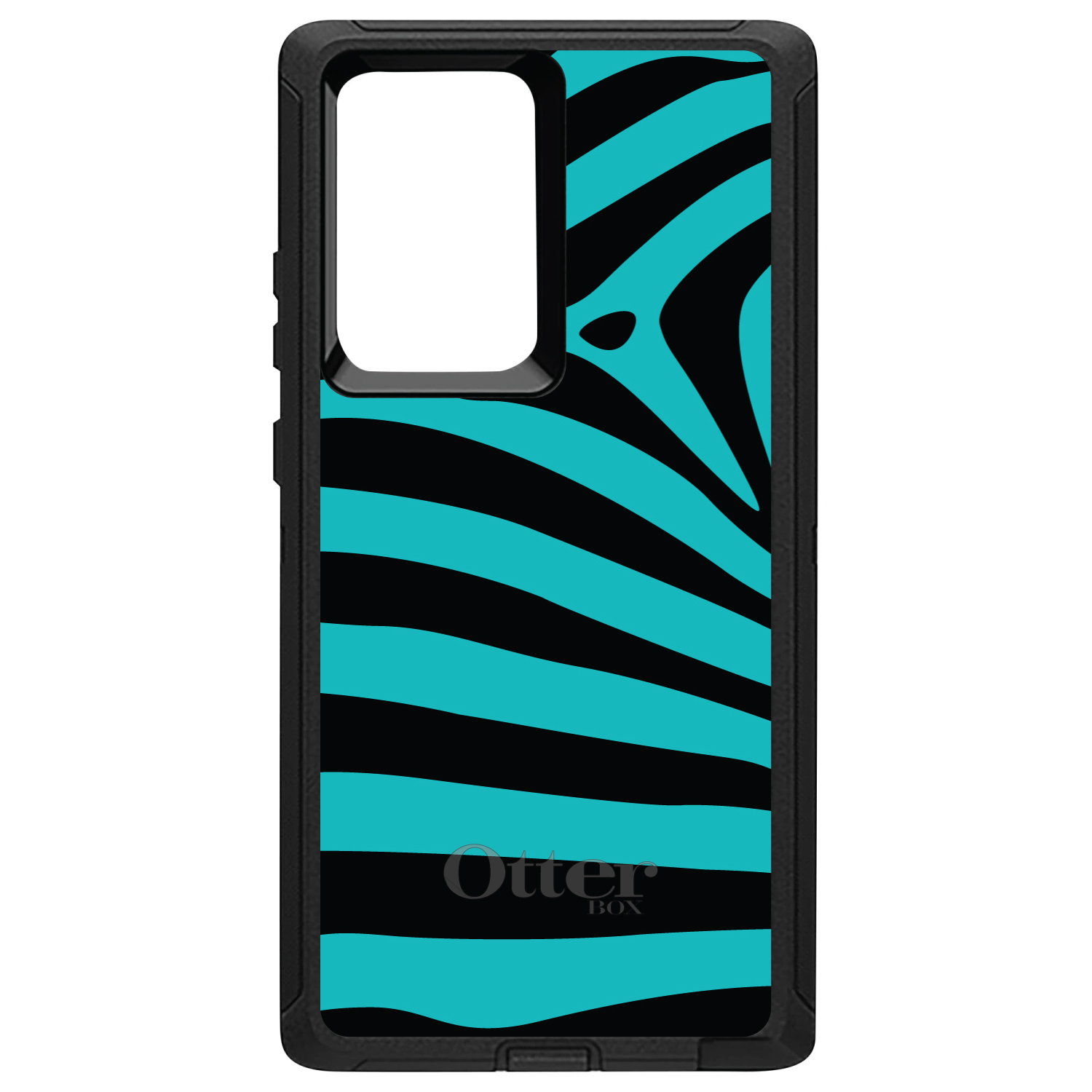 OtterBox Defender for Galaxy Note (Choose Model) Teal Black Zebra Stripes - Picture 10 of 11