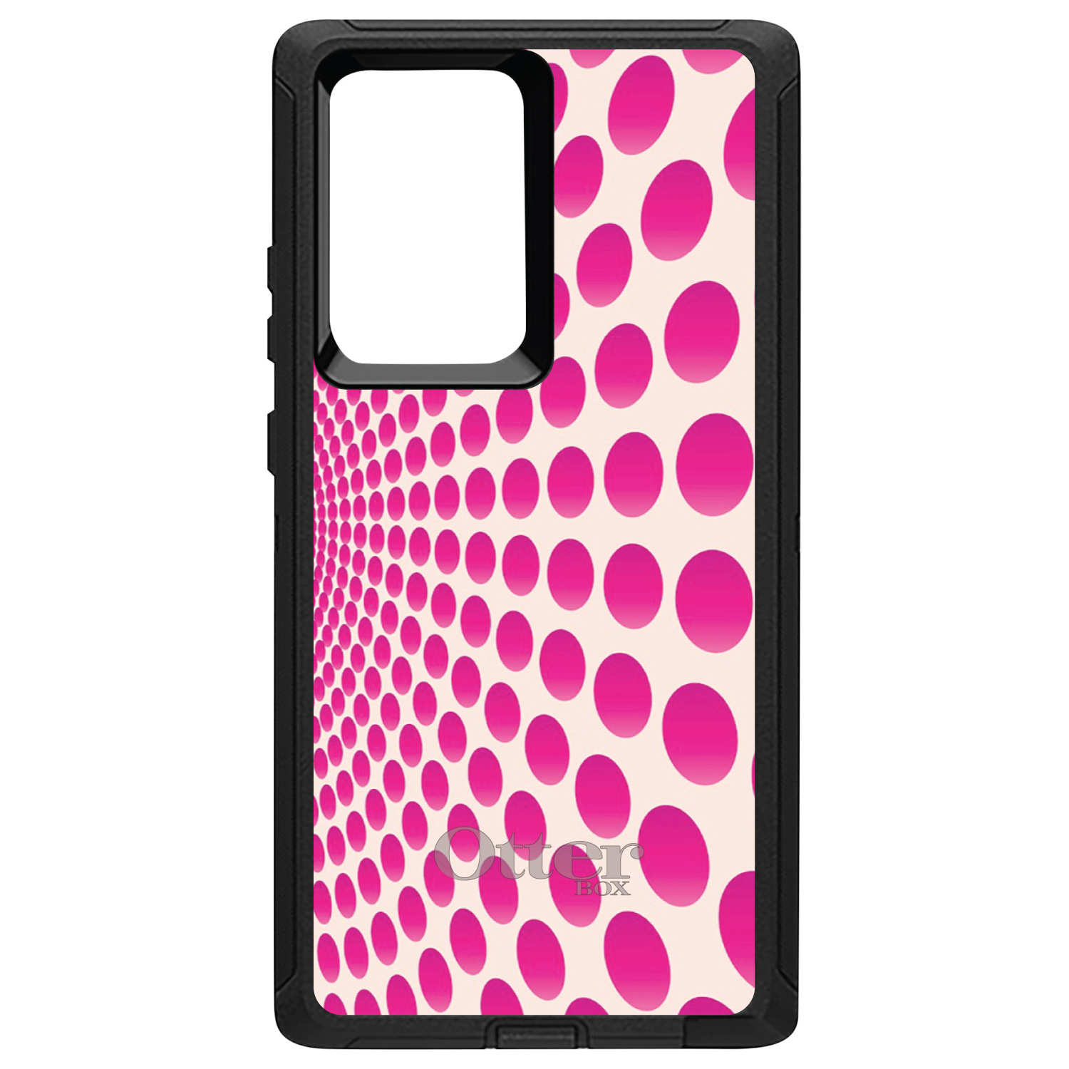 OtterBox Defender for Galaxy Note (Choose Model) Hot Pink Polka Dots Swirl - Picture 10 of 11