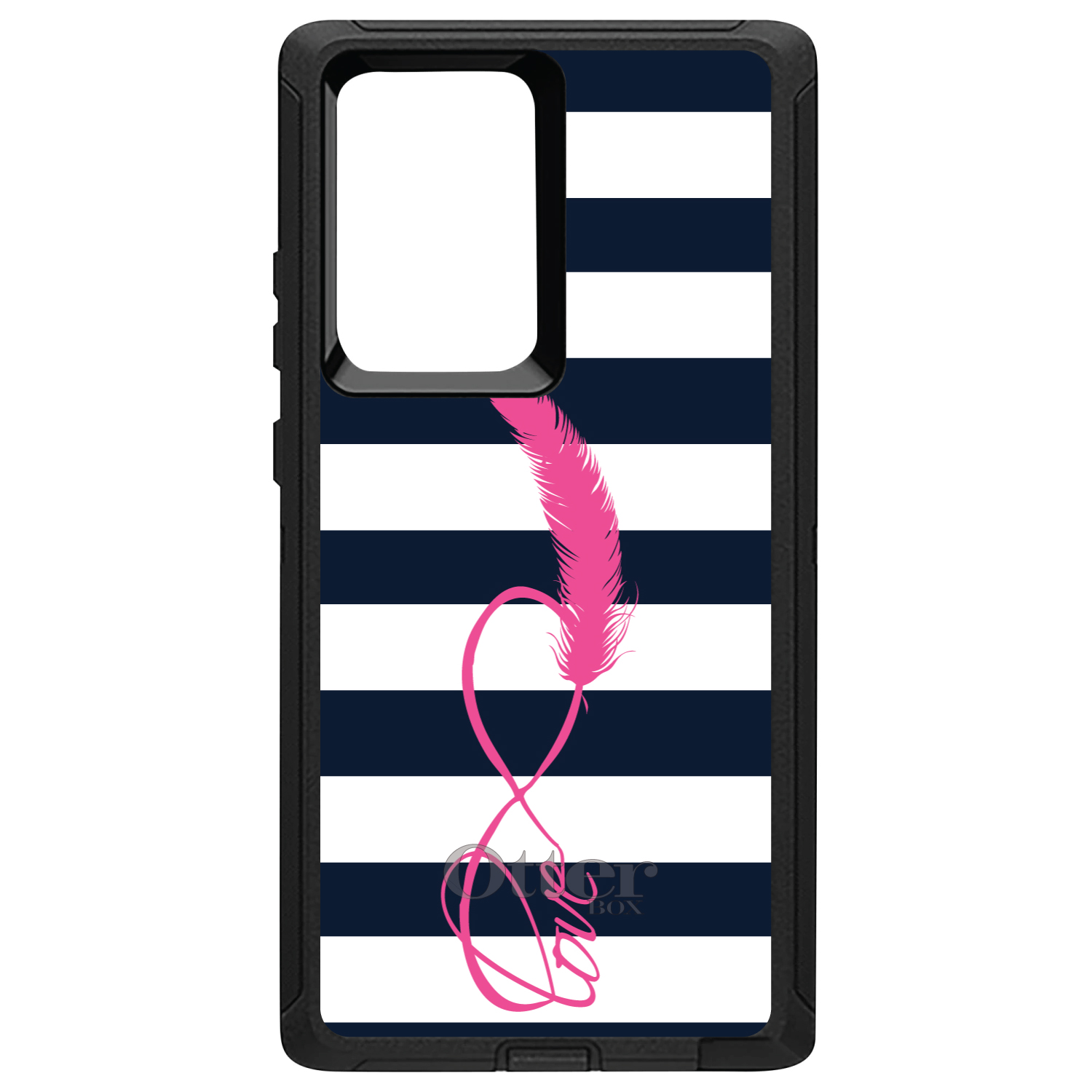 OtterBox Defender para Galaxy Note (Elige Modelo) Azul Marino Blanco Rayas Rosa Amor - Imagen 10 de 11