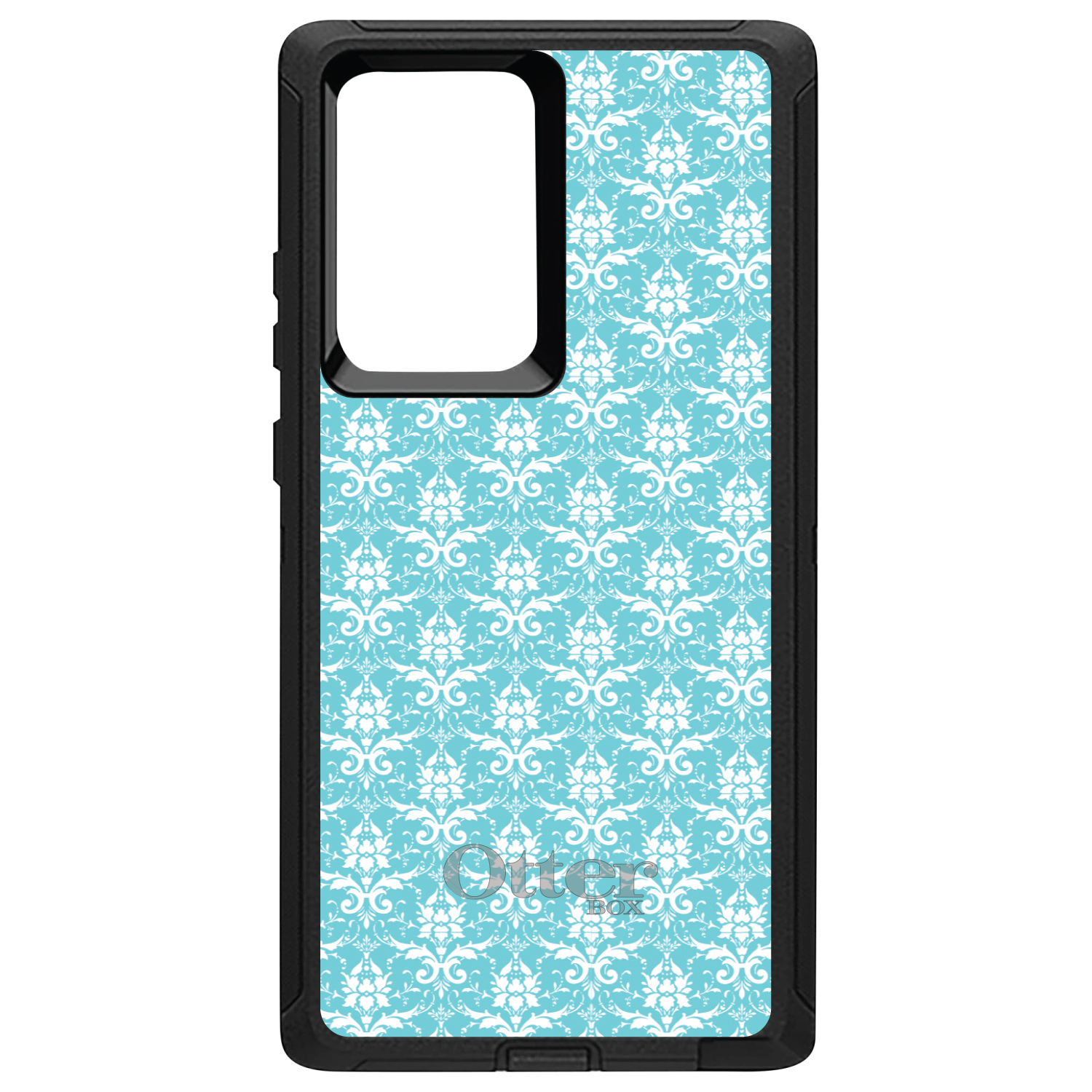 OtterBox Defender for Galaxy Note (Choose Model) Baby Blue White Damask Pattern - Picture 10 of 11