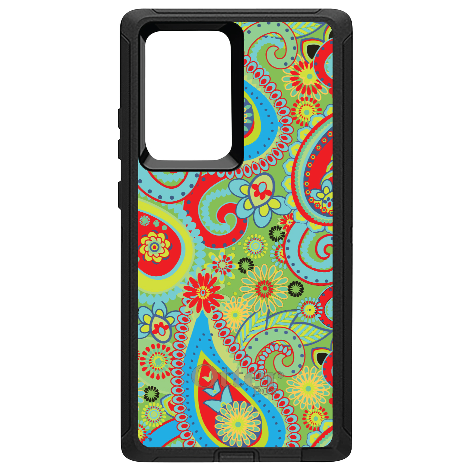 OtterBox Defender for Galaxy Note (Choose Model) Green Red Blue Paisley - Picture 10 of 11