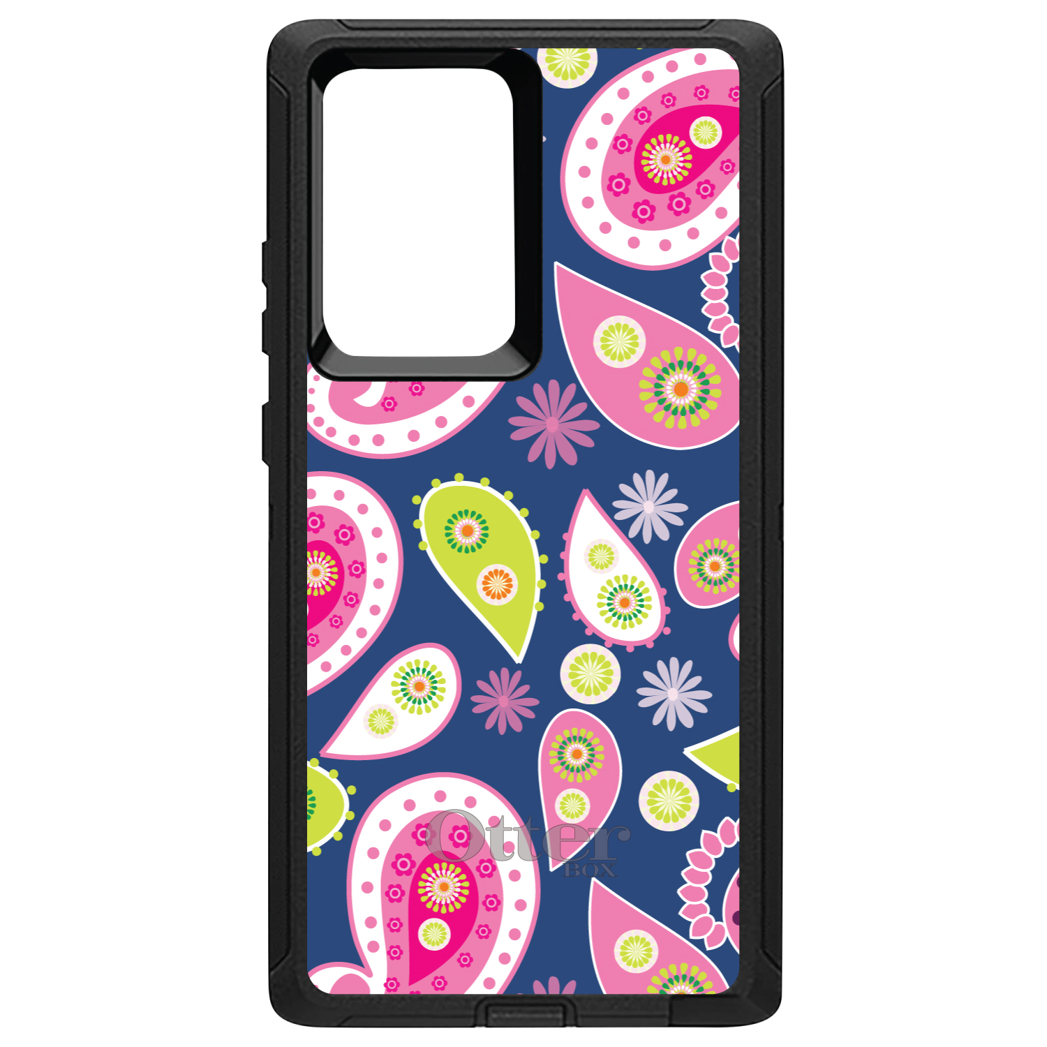 OtterBox Defender for Galaxy Note (Choose Model) Pink Green Navy Paisley - Picture 10 of 11