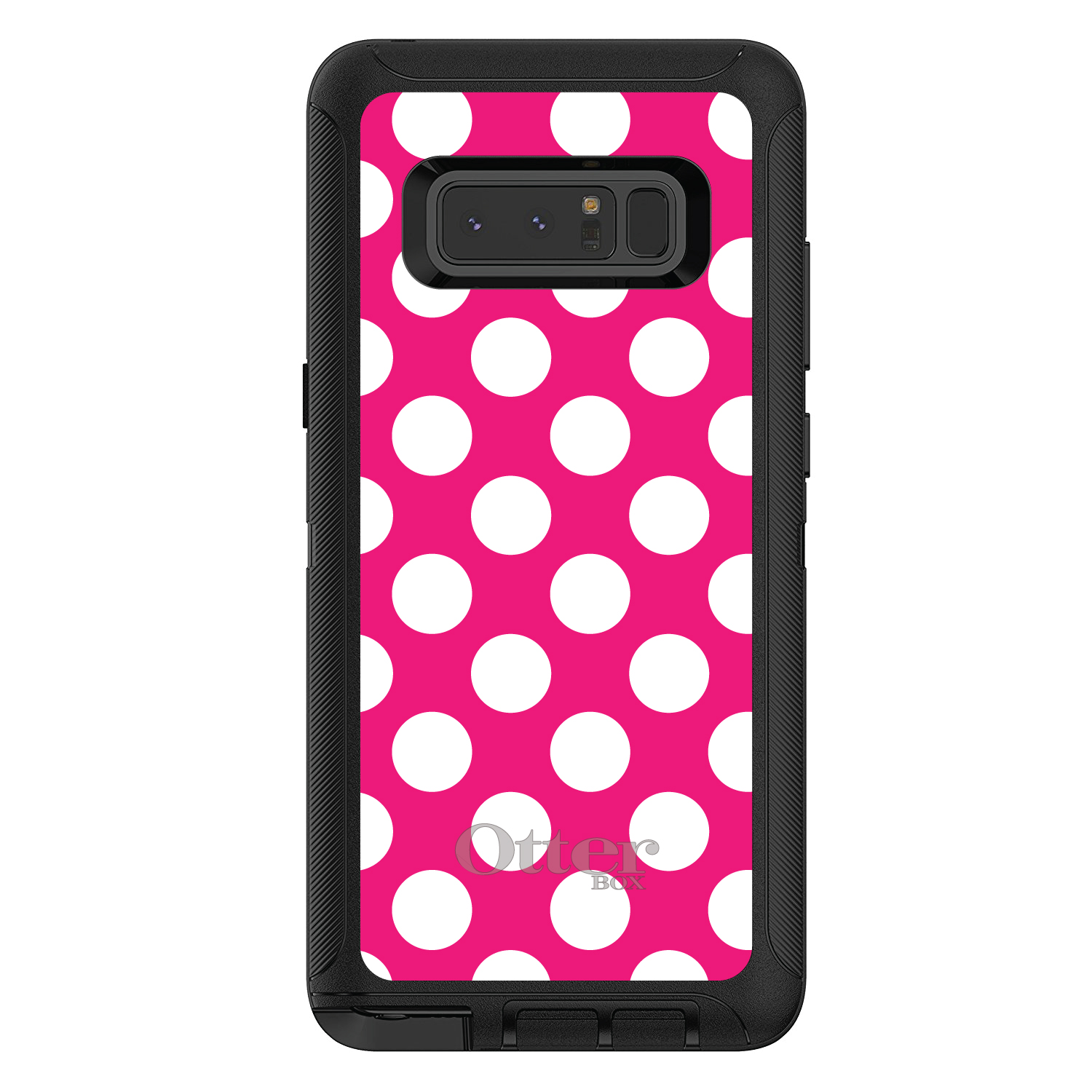 OtterBox Defender for Galaxy Note (Choose Model) White & Hot Pink Polka Dots - Picture 2 of 11