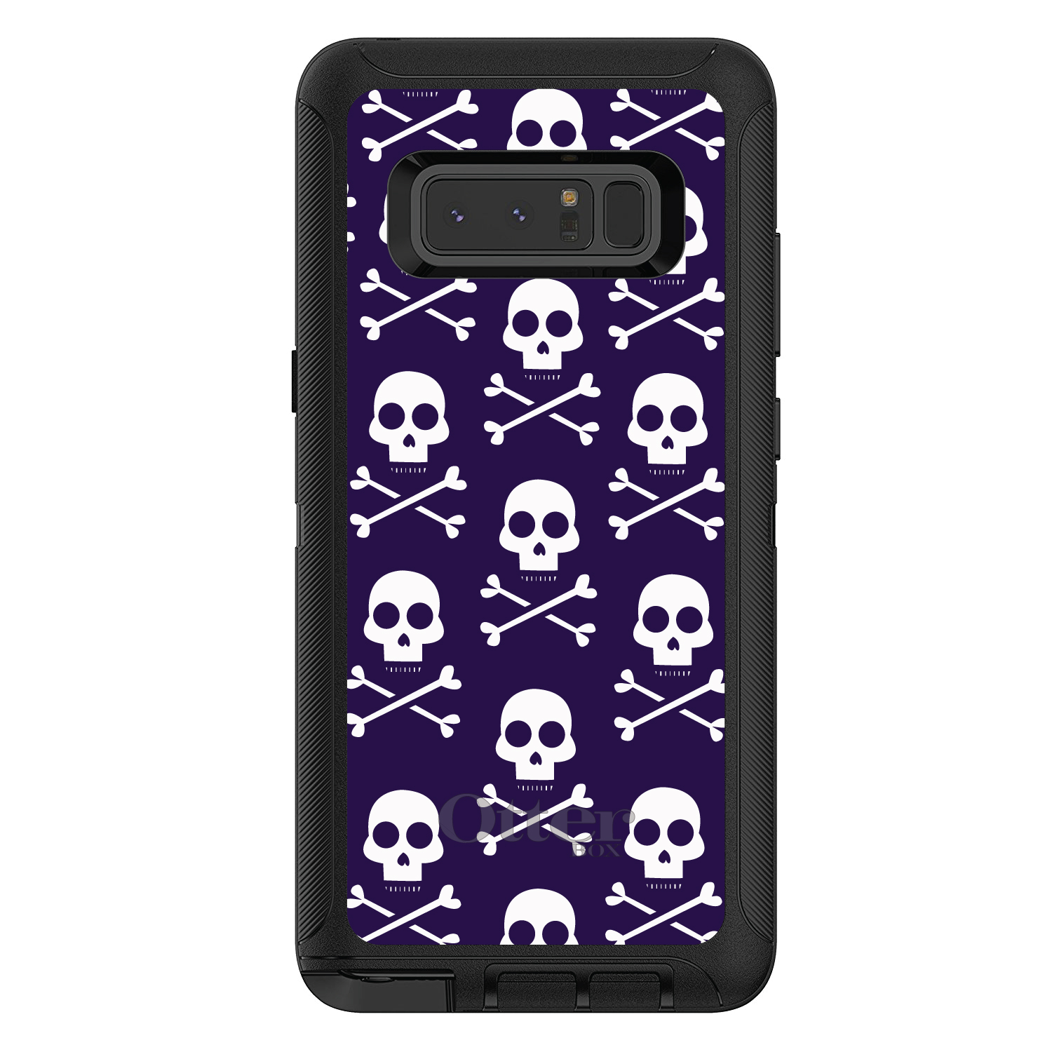 OtterBox Defender für Galaxy Note (Modell auswählen) lila weiß Totenköpfe Muster - Bild 2 von 11