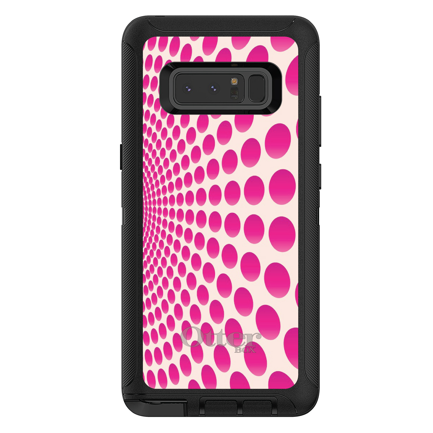 OtterBox Defender for Galaxy Note (Choose Model) Hot Pink Polka Dots Swirl - Picture 2 of 11