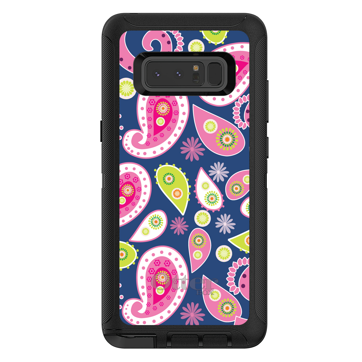 OtterBox Defender for Galaxy Note (Choose Model) Pink Green Navy Paisley - Picture 2 of 11
