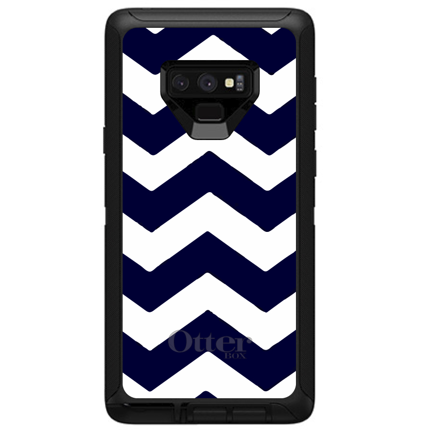 OtterBox Defender for Galaxy Note (Choose Model) Navy Blue White Chevron Stripe - Picture 7 of 11
