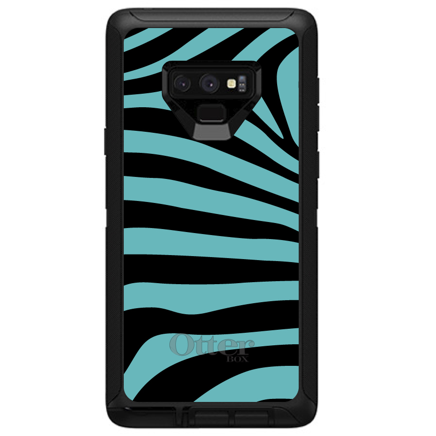 OtterBox Defender for Galaxy Note (Choose Model) Teal Black Zebra Stripes - Picture 7 of 11