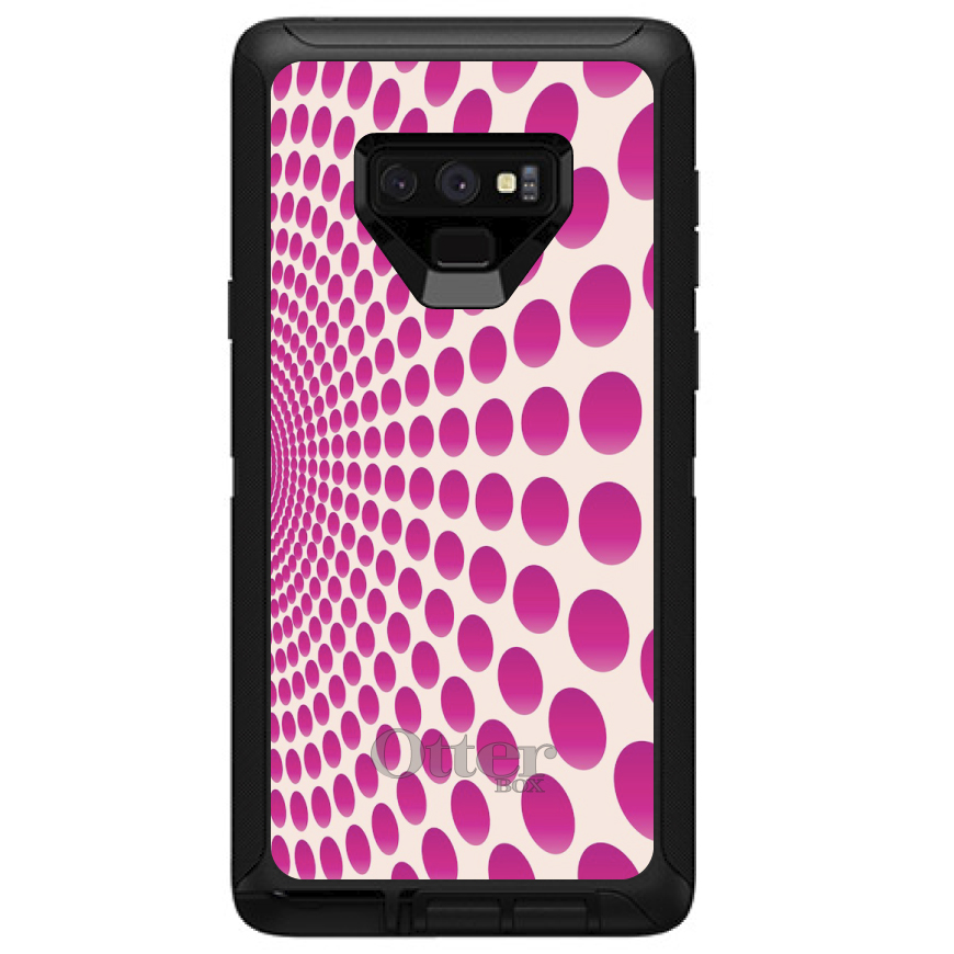 OtterBox Defender for Galaxy Note (Choose Model) Hot Pink Polka Dots Swirl - Picture 7 of 11