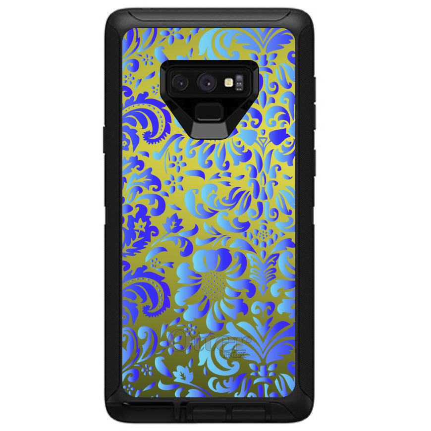 OtterBox Defender for Galaxy Note (Choose Model) Green Blue Teal Floral Pattern - Bild 7 von 11