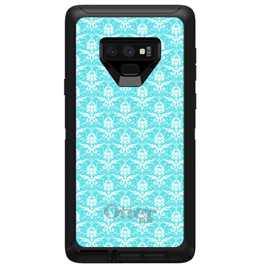OtterBox Defender for Galaxy Note (Choose Model) Baby Blue White Damask Pattern - Picture 7 of 11