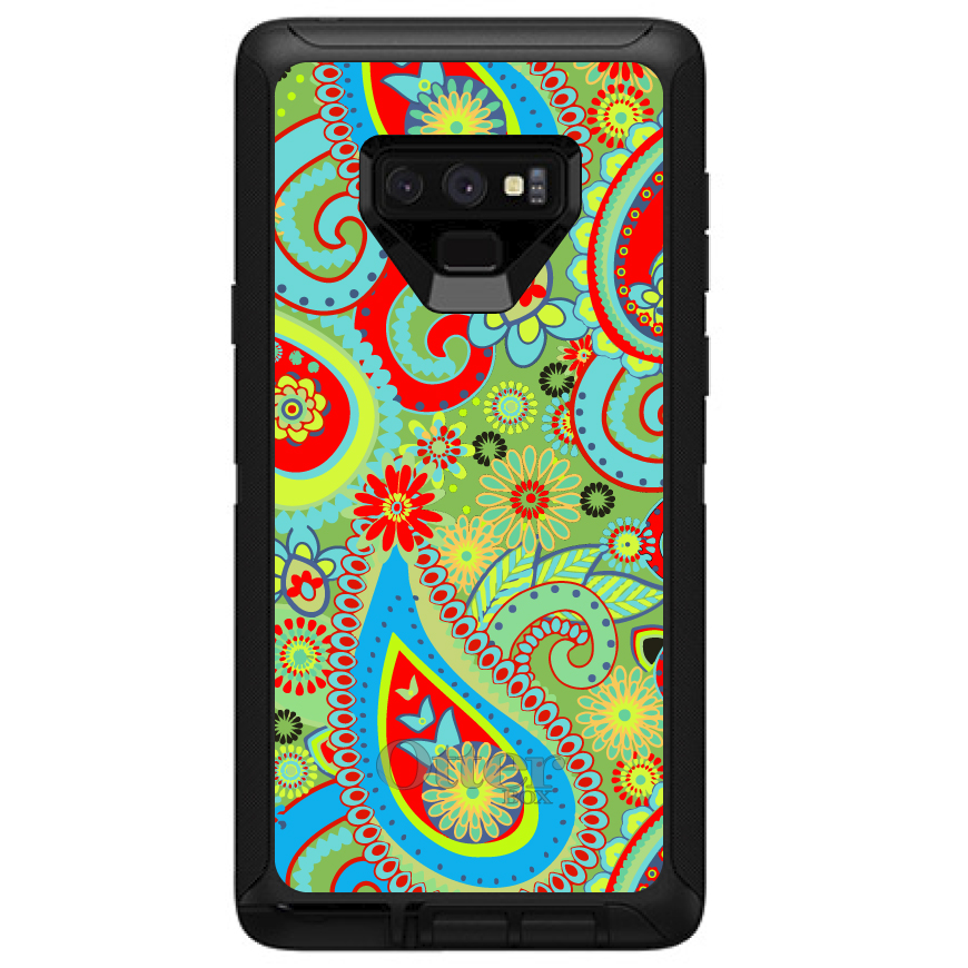 OtterBox Defender for Galaxy Note (Choose Model) Green Red Blue Paisley - Picture 7 of 11