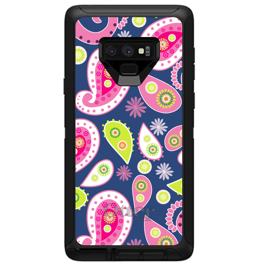 OtterBox Defender for Galaxy Note (Choose Model) Pink Green Navy Paisley - Picture 7 of 11