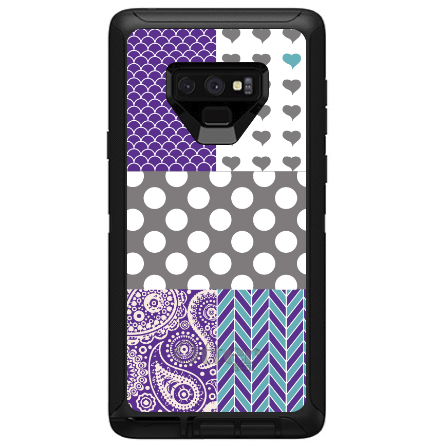 OtterBox Defender for Galaxy Note (Choose Model) Purple Teal Grey Patterns - Picture 7 of 11