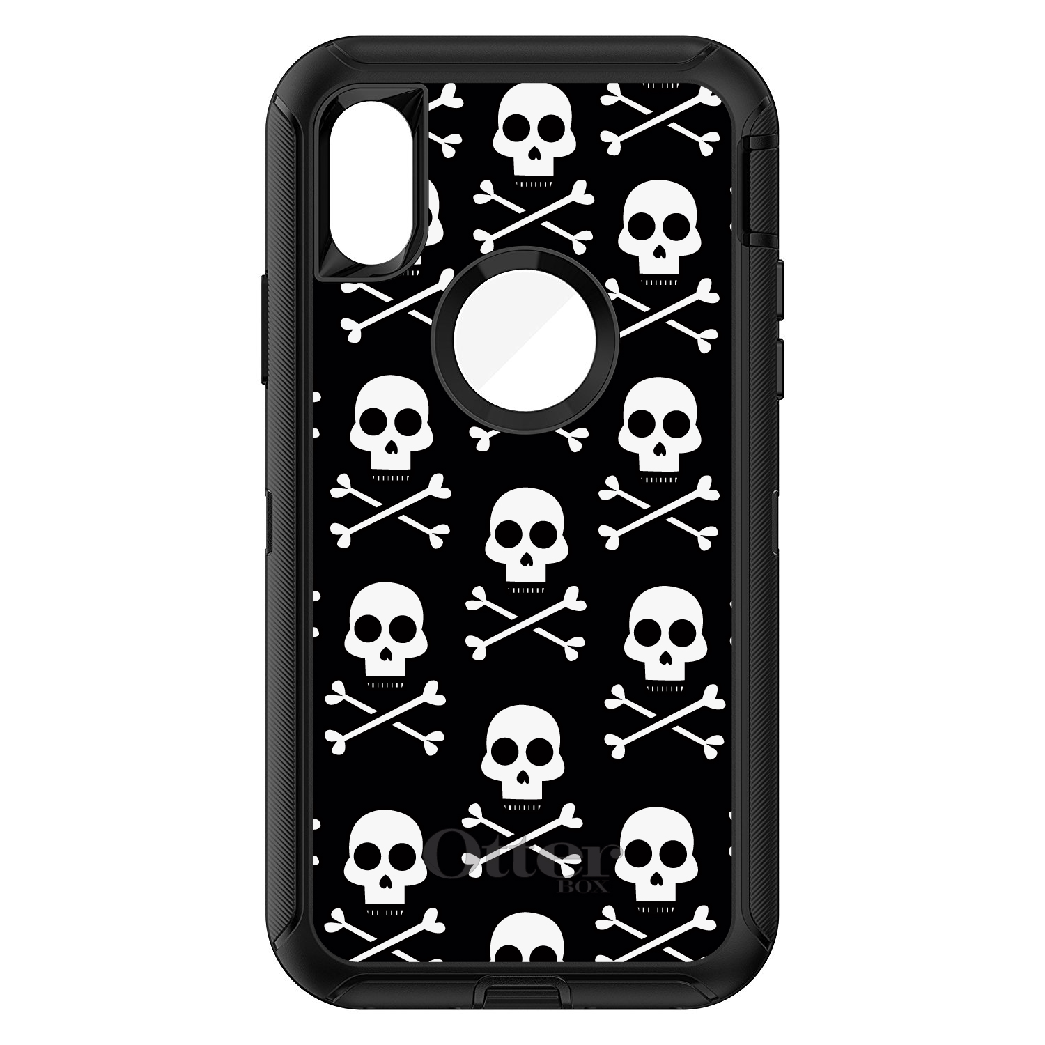OtterBox Defender para iPhone / Samsung Galaxy - Patrón de calaveras blanco negro - Imagen 6 de 40