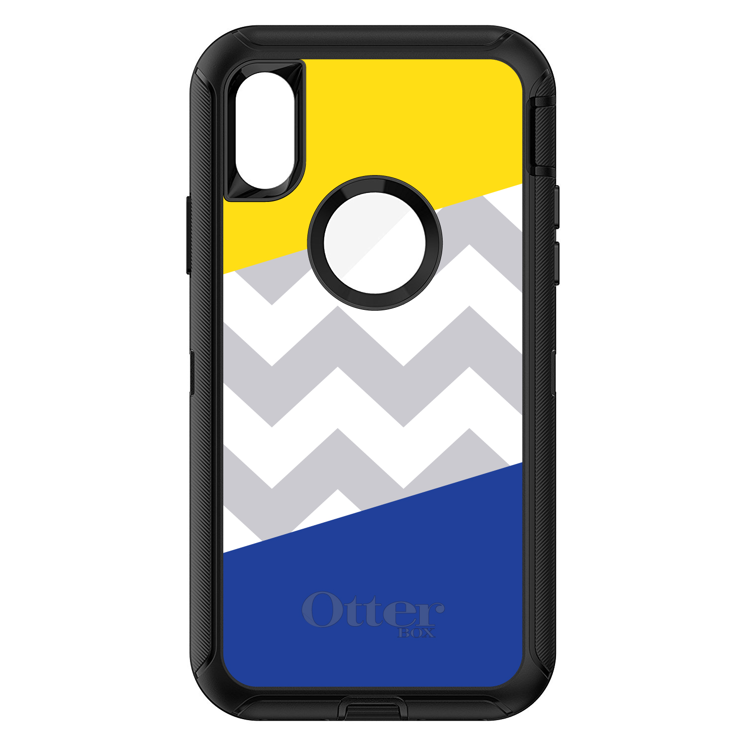 OtterBox Defender para iPhone / Samsung Galaxy - Azul Amarillo Bloque Gris Chevron - Imagen 6 de 40