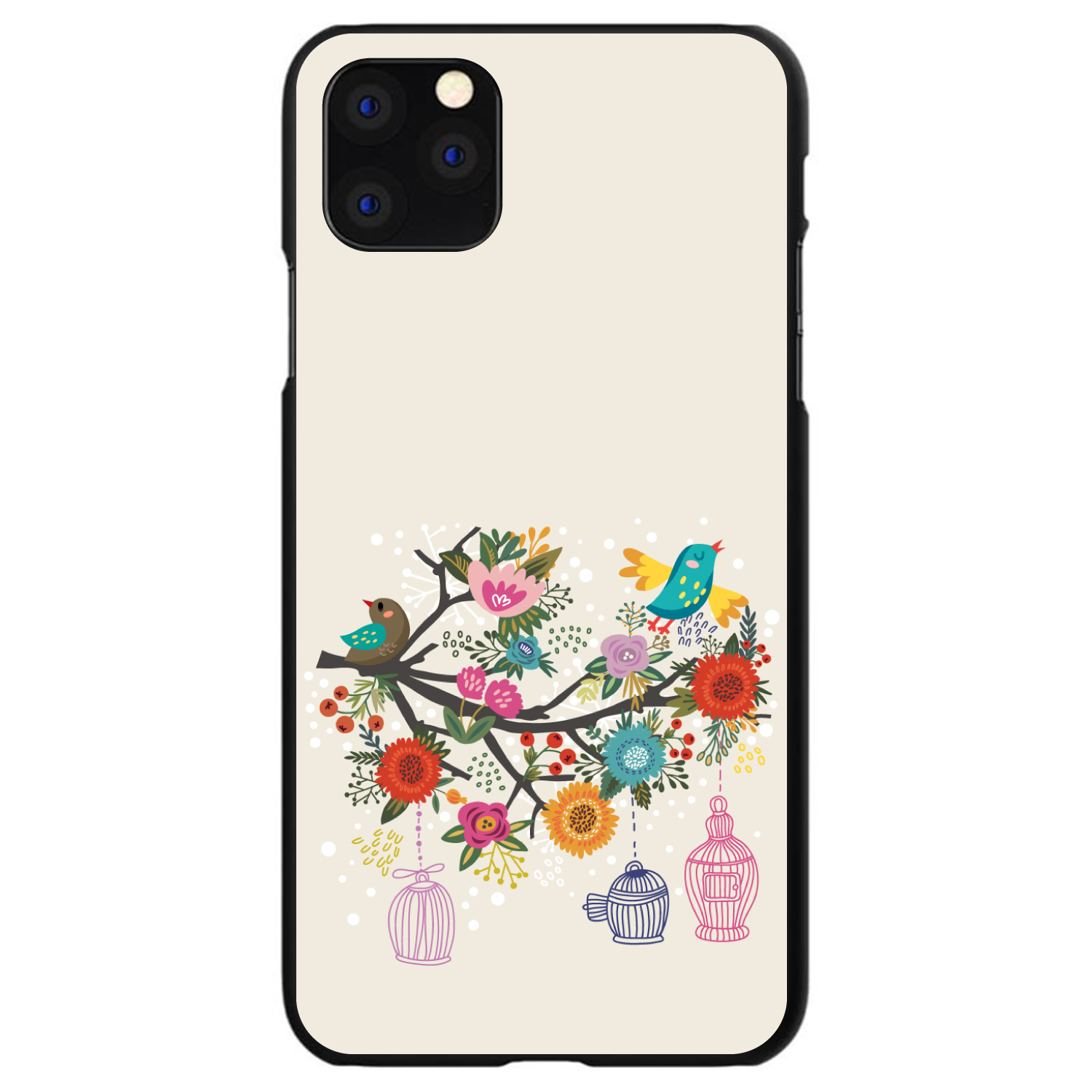 Funda rígida para iPhone/Samsung Galaxy pájaros florales rojo azulado - Imagen 12 de 39