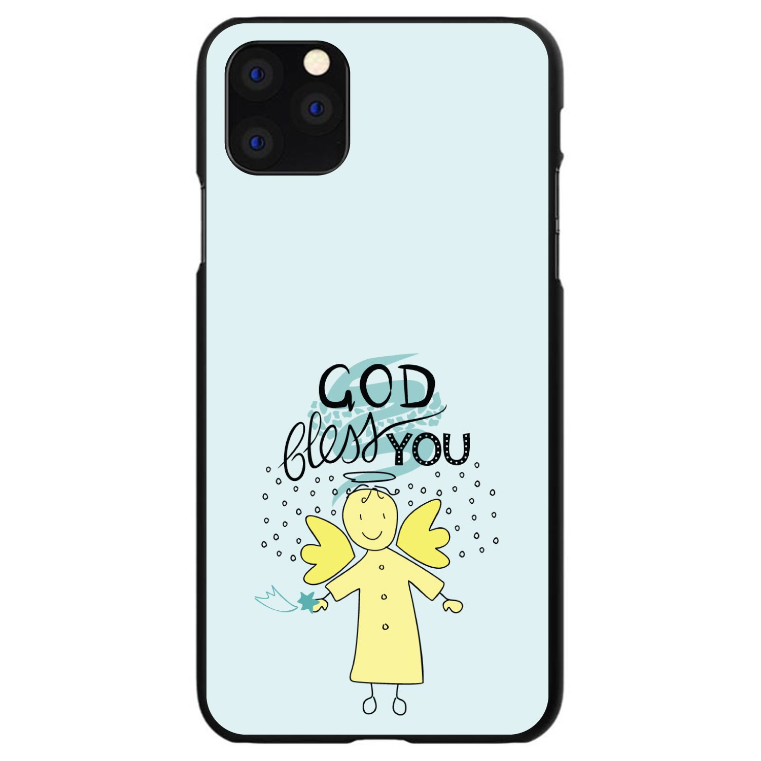 Hard Case Cover for iPhone / Samsung Galaxy God Bless You Angel - Yellow Teal - Picture 11 of 38