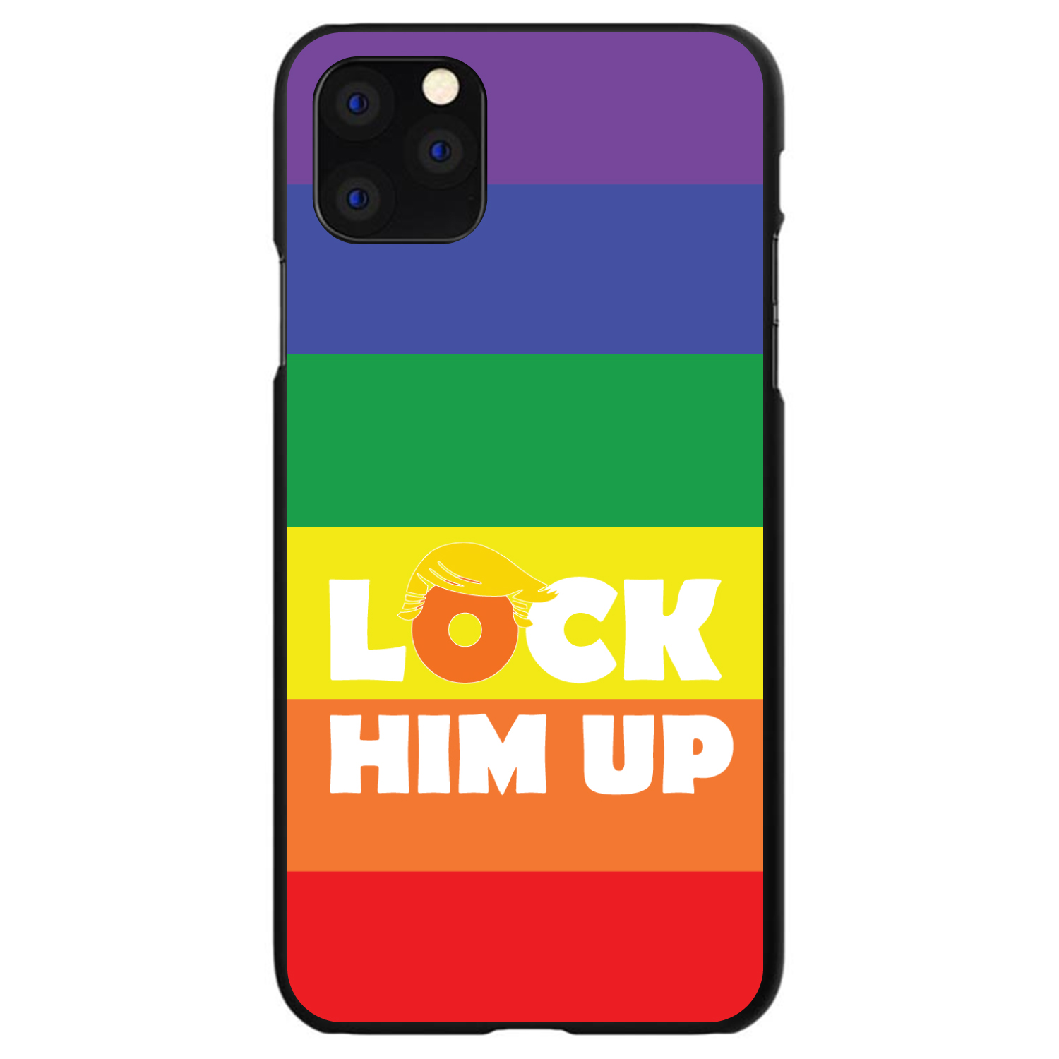 Hard Case Cover for iPhone / Samsung Galaxy LOCK HIM UP Rainbow Anti Trump - Picture 11 of 38