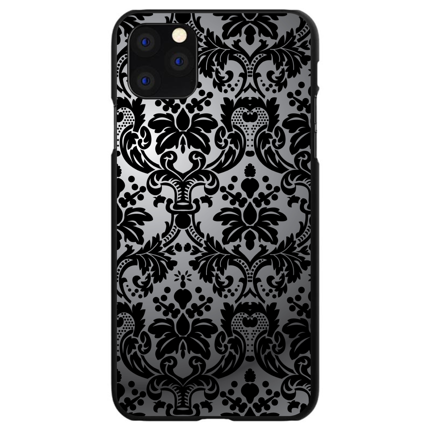 Hard Case Cover for iPhone / Samsung Galaxy Silver Black Damask - Picture 12 of 39