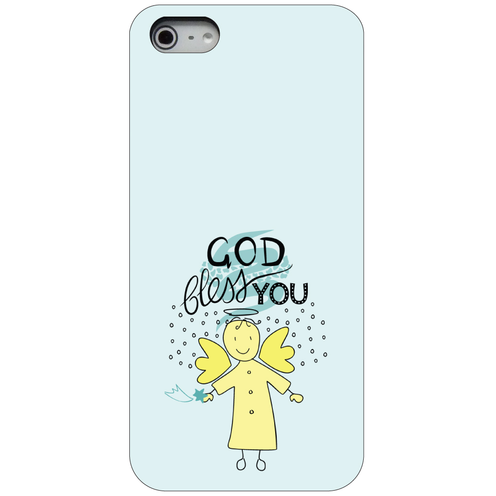 Hard Case Cover for iPhone / Samsung Galaxy God Bless You Angel - Yellow Teal - Picture 2 of 38