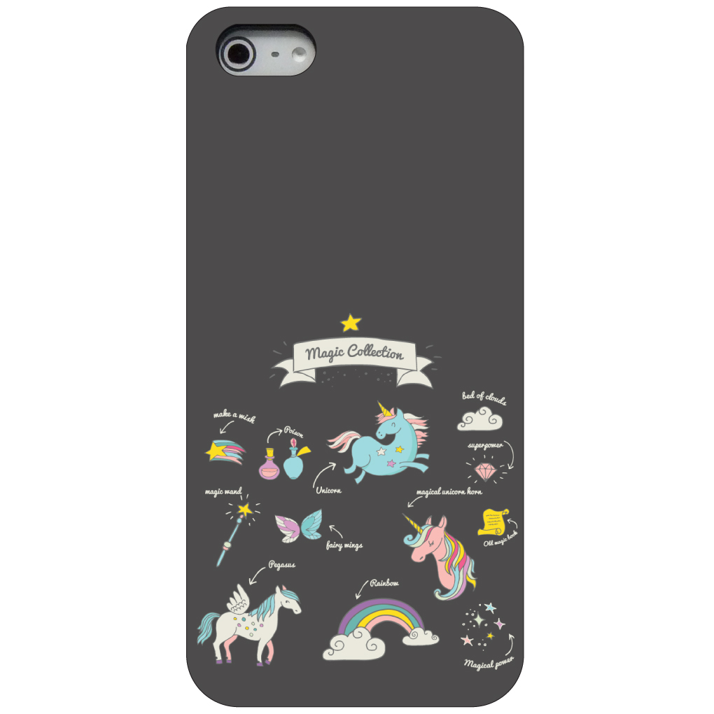 Hard Case Cover for iPhone Samsung Galaxy Magic Grey Unicorn