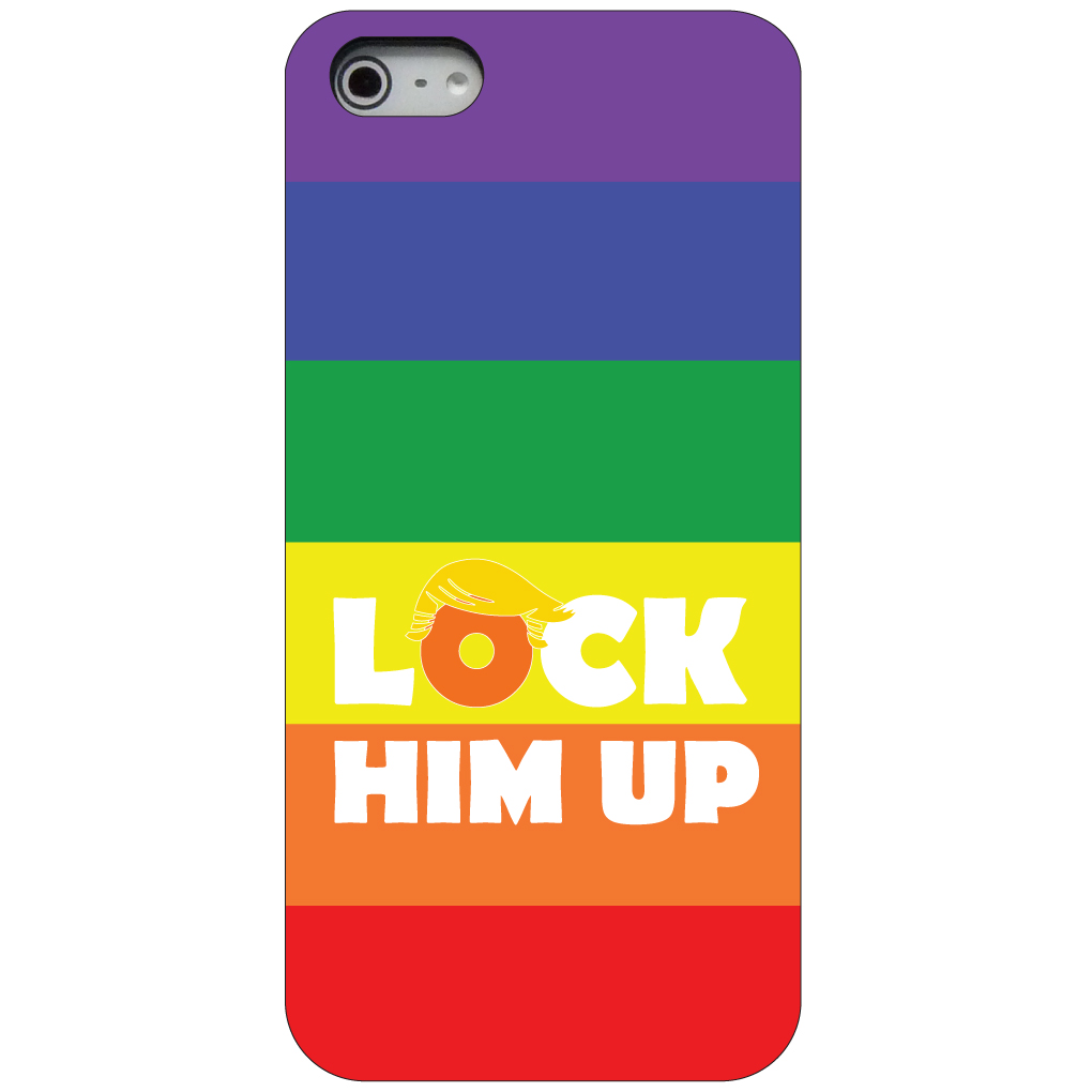 Hard Case Cover for iPhone / Samsung Galaxy LOCK HIM UP Rainbow Anti Trump - Picture 2 of 38