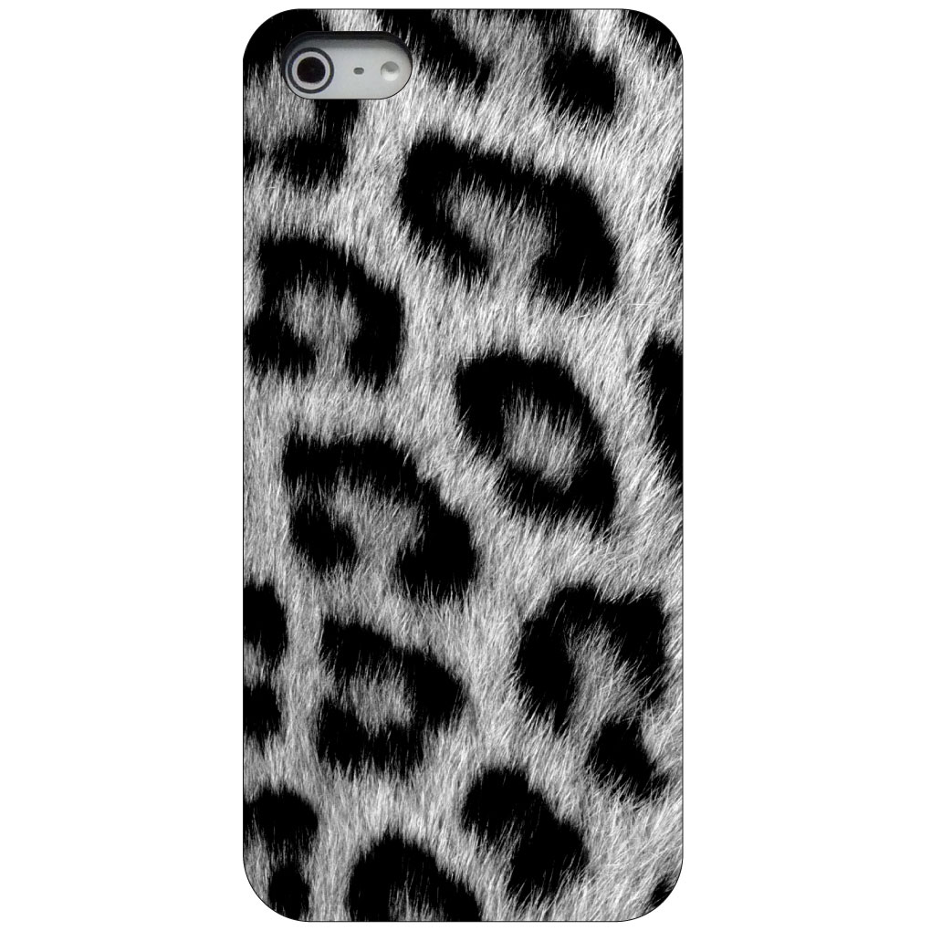 Hard Case Hülle für iPhone / Samsung Galaxy Schwarz Weiß Schneeleopard Fell - Bild 2 von 38