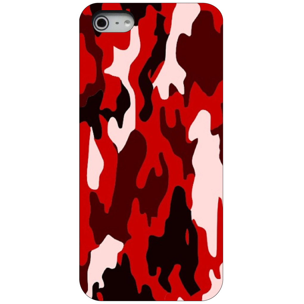 Hard Case Cover for iPhone / Samsung Galaxy Red Black Camouflage - Picture 2 of 39