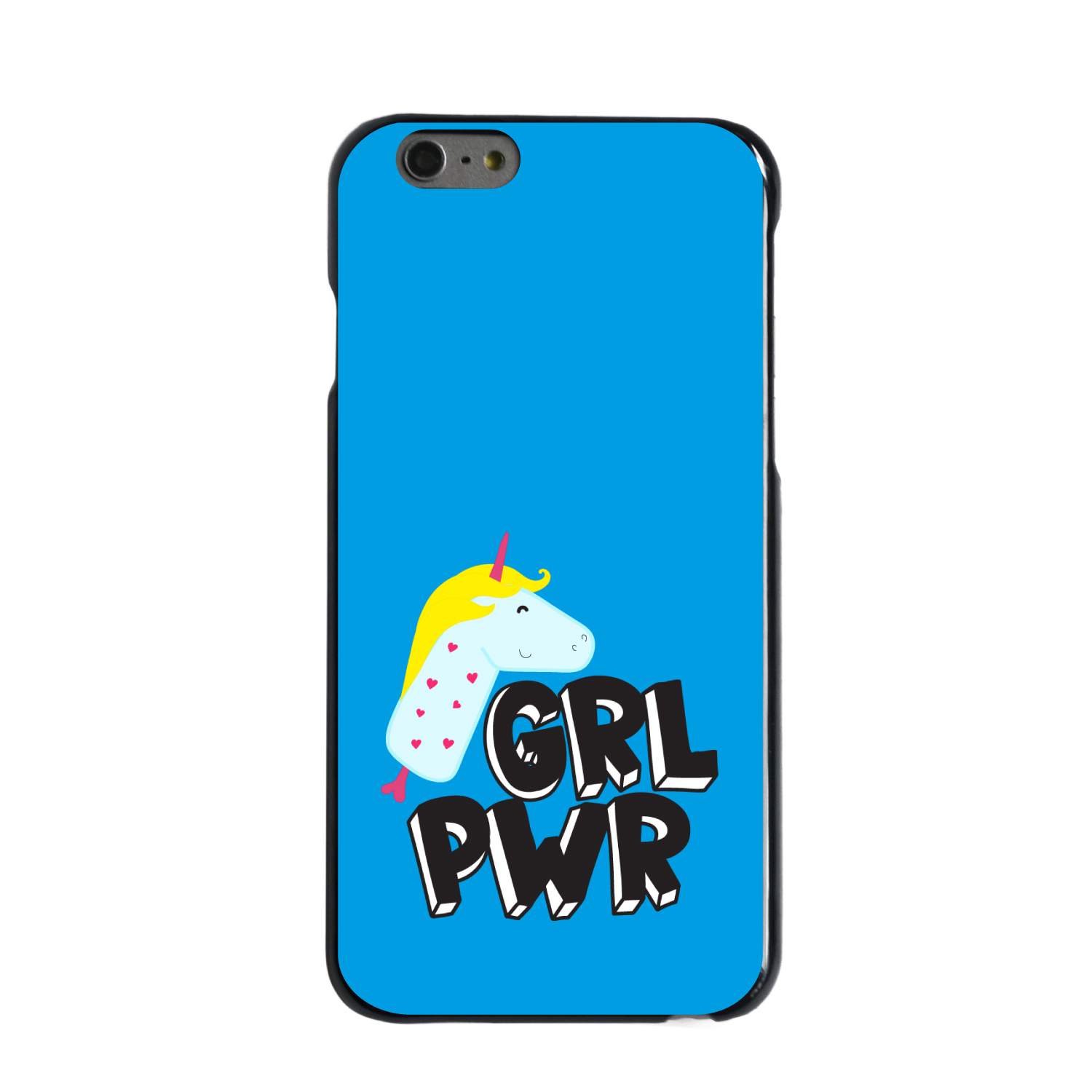 Hard Case Cover for iPhone / Samsung Galaxy GRL PWR - Unicorn Blue Background - Picture 3 of 38