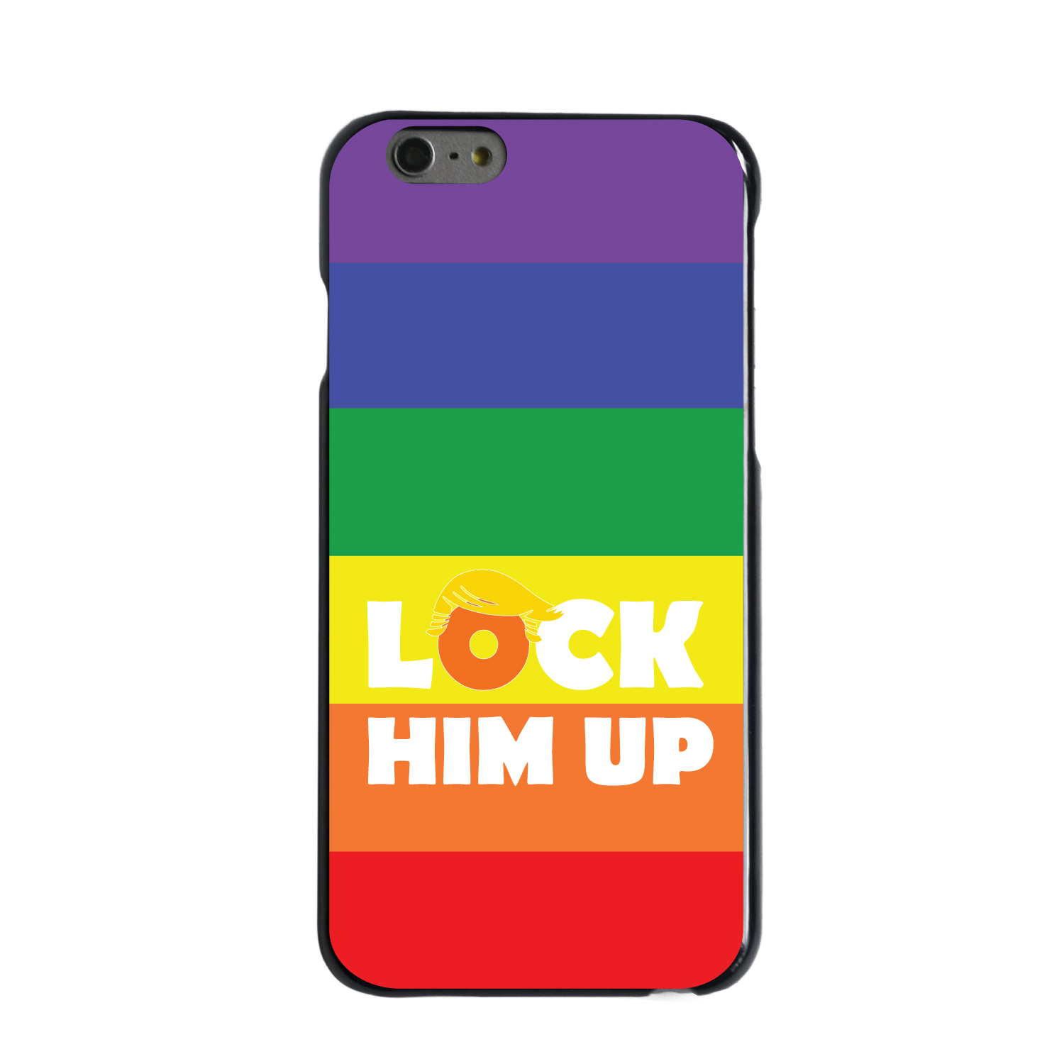 Hard Case Cover for iPhone / Samsung Galaxy LOCK HIM UP Rainbow Anti Trump - Picture 3 of 38