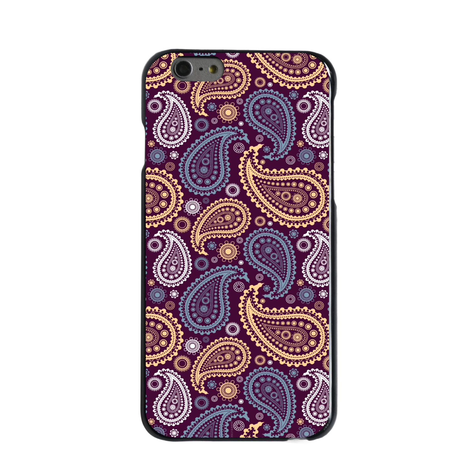 Funda rígida para iPhone/Samsung Galaxy púrpura amarillo azul cachemira - Imagen 3 de 38