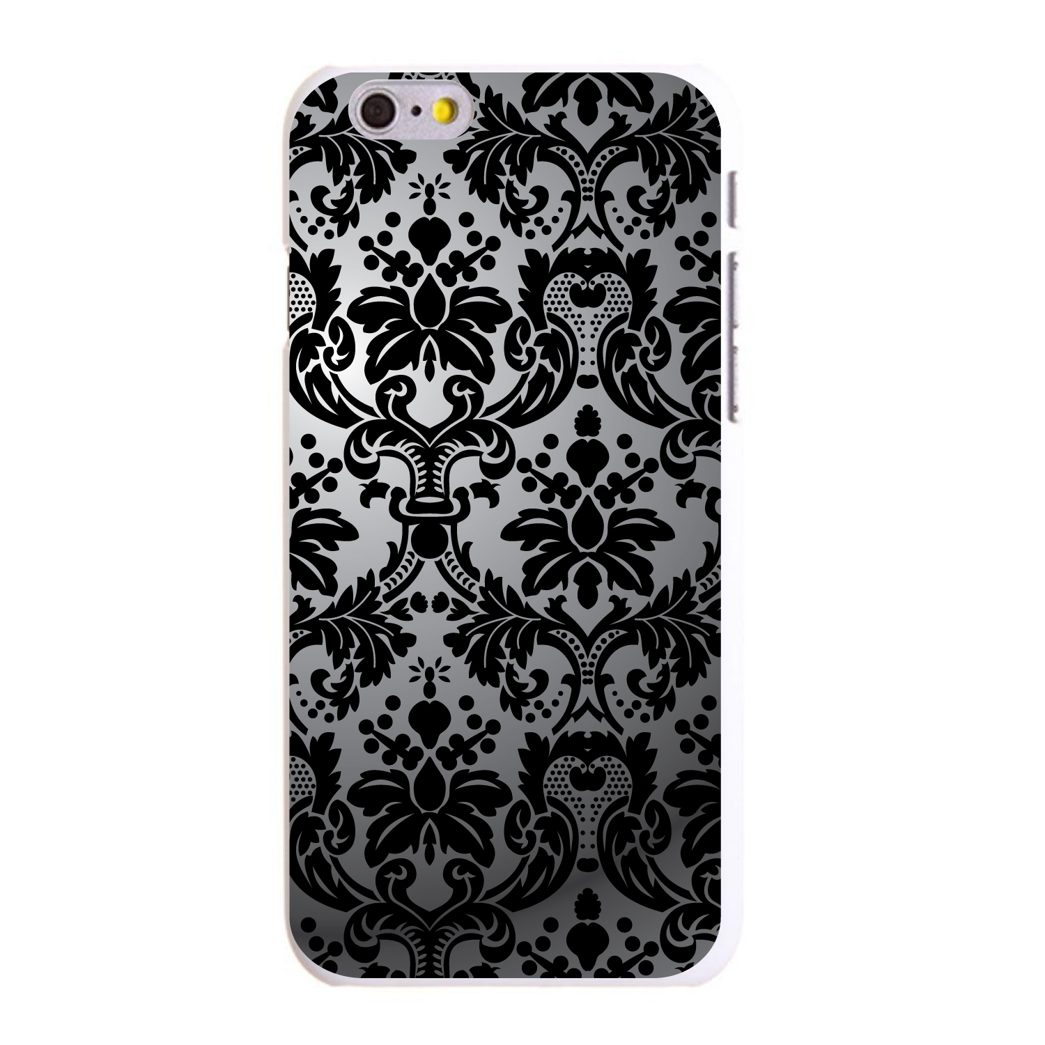 Hard Case Cover for iPhone / Samsung Galaxy Silver Black Damask - Picture 5 of 39