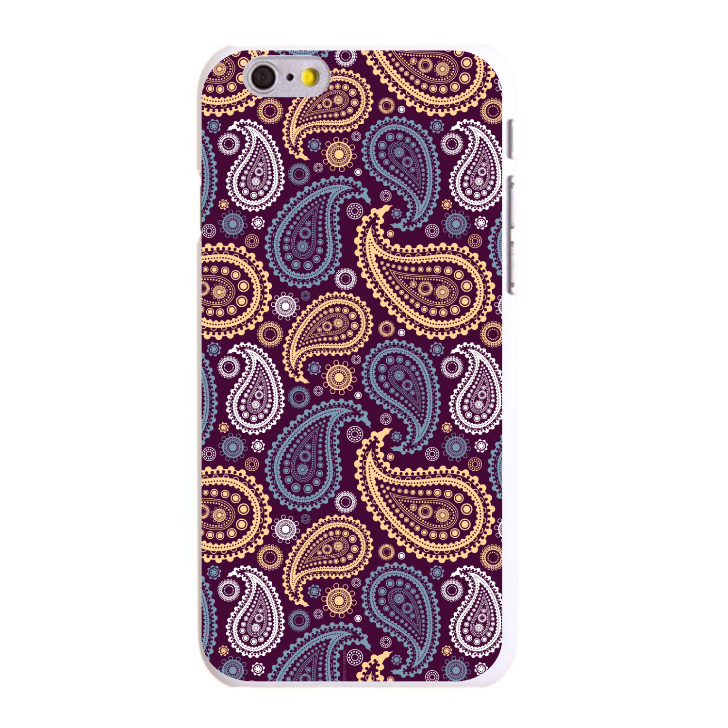 Funda rígida para iPhone/Samsung Galaxy púrpura amarillo azul cachemira - Imagen 5 de 38