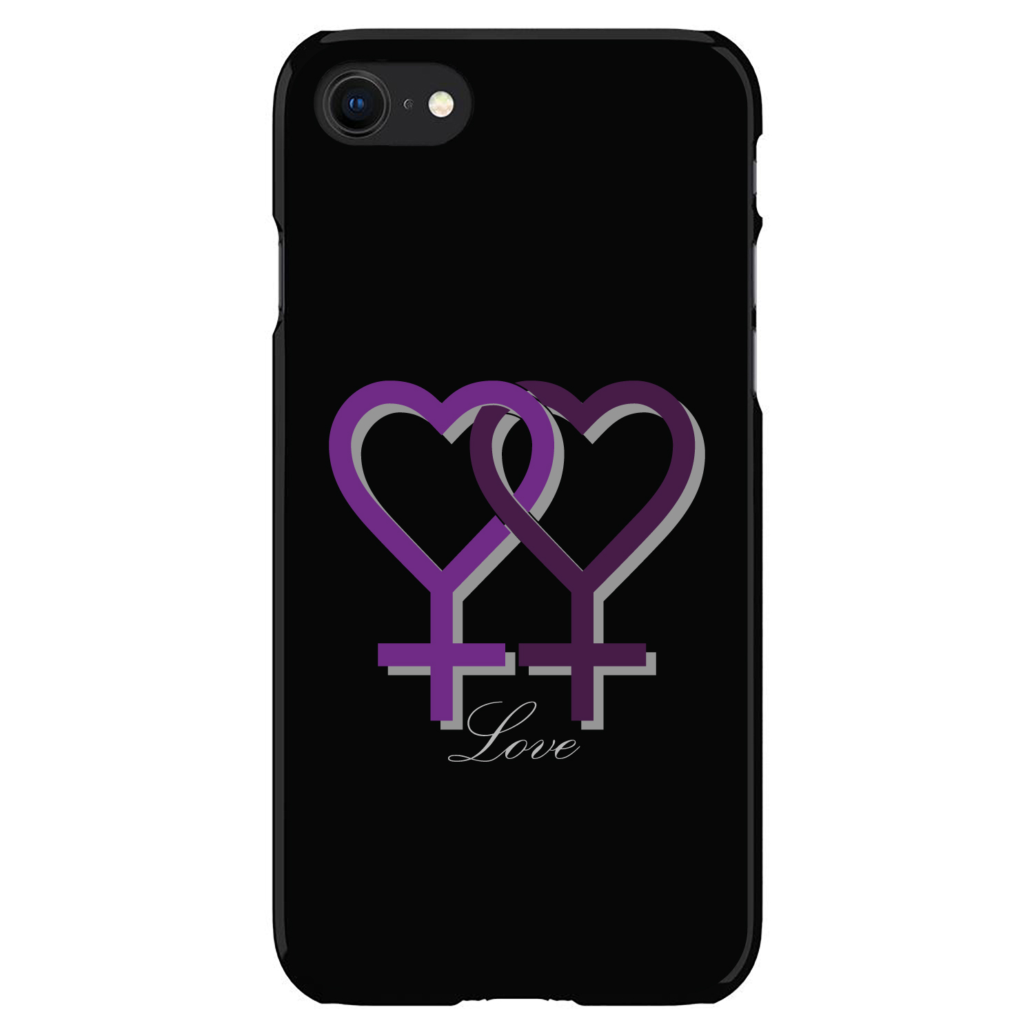 Hard Case Cover for iPhone / Samsung Galaxy Lesbian Purple Symbols Love ...