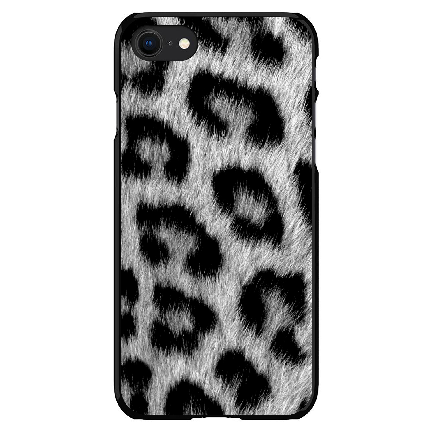 Hard Case Hülle für iPhone / Samsung Galaxy Schwarz Weiß Schneeleopard Fell - Bild 7 von 38