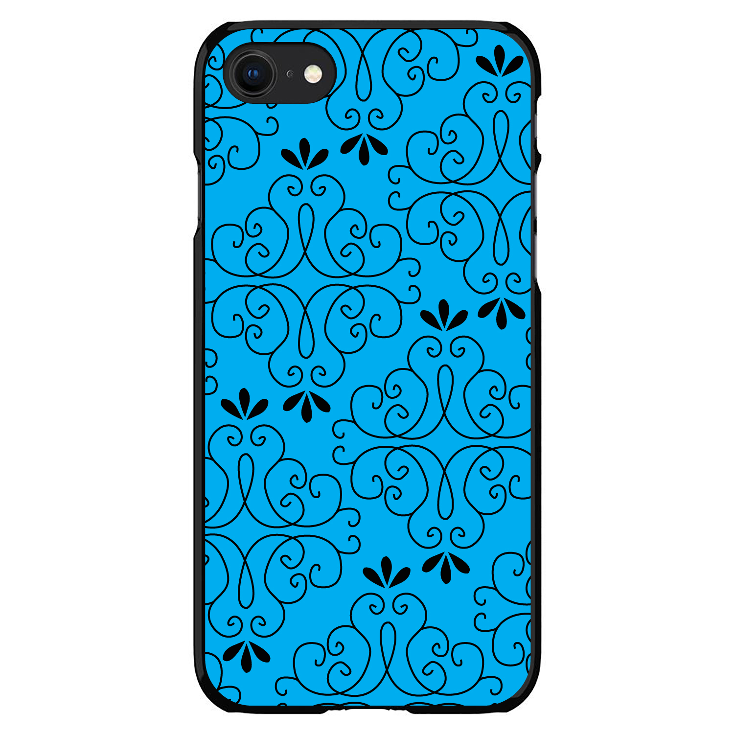 Hard Case Cover for iPhone / Samsung Galaxy Blue Black Floral Pattern - 第 7/38 張圖片