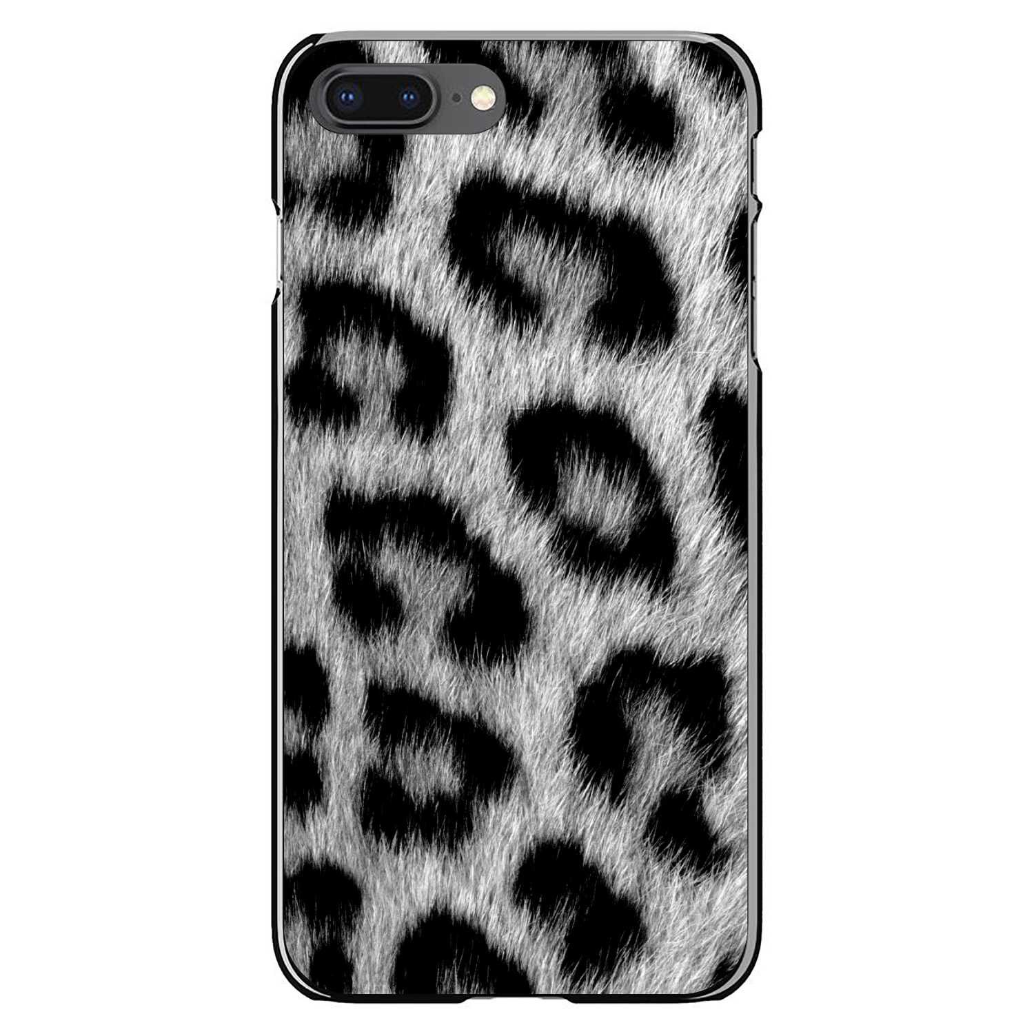 Hard Case Hülle für iPhone / Samsung Galaxy Schwarz Weiß Schneeleopard Fell - Bild 6 von 38